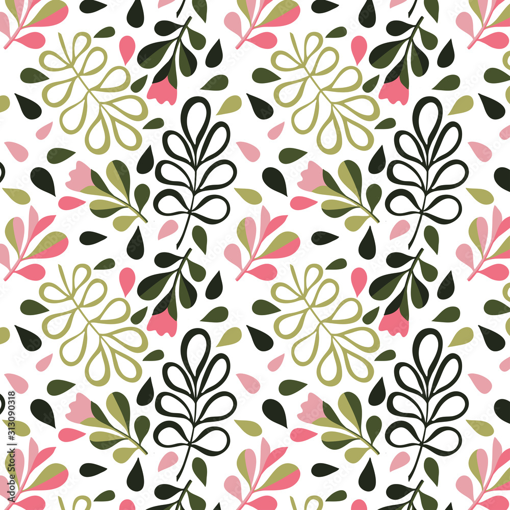 Floral pattern. Seamless vector texture with flowers for fashion prints or wall paper. Hand drawn style, light background. Floral pattern. Seamless vector texture with flowers for fashion prints or wall paper. Hand drawn style, light background.