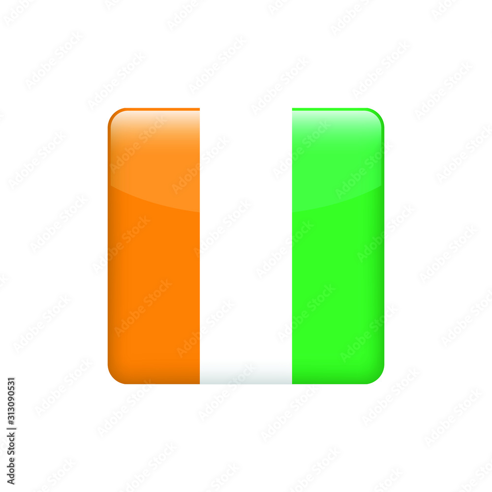 square cote d'ivoire (ivory coast) flag. Simple vector. National flag of cote d'ivoire (ivory coast) square cote d'ivoire (ivory coast) flag. Simple vector. National flag of cote d'ivoire (ivory coast)