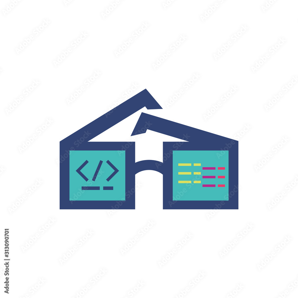 Isolated website code and glasses vector design Isolated website code and glasses vector design