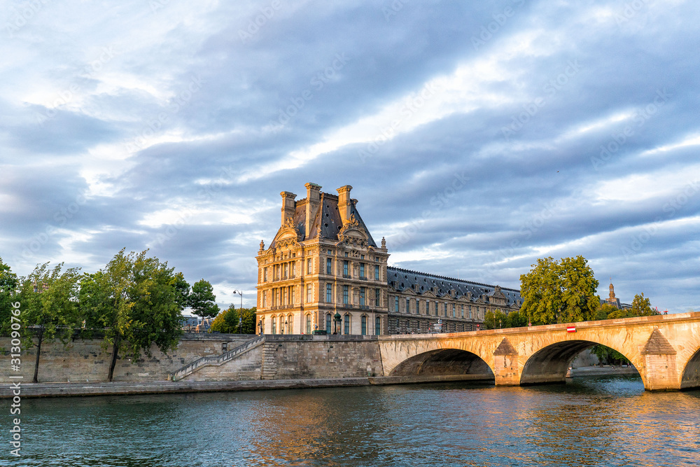 royal bridge in seine river in paris France
