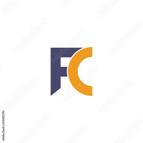 Initial letter fc or cf logo vector templates photo