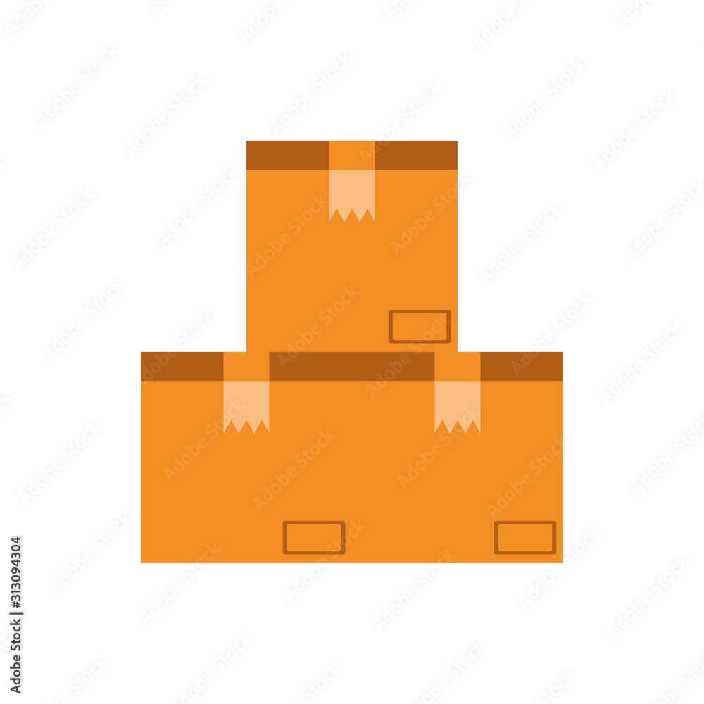Isolated delivery boxes vector design Isolated delivery boxes vector design