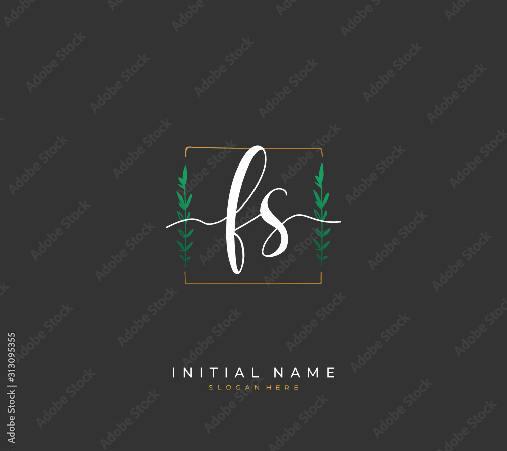 Handwritten letter F S FS for identity and logo. Vector logo template with handwriting and signature style. Handwritten letter F S FS for identity and logo. Vector logo template with handwriting and signature style.