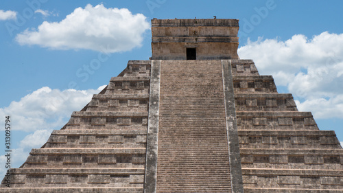 Chichen Itza was a large pre-Columbian city built by the Maya people of the Terminal Classic period. The archaeological site is located in Tinúm Municipality, Yucatan State, Mexico.