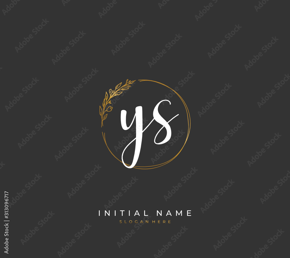 Handwritten letter Y S YS for identity and logo. Vector logo template with handwriting and signature style. Handwritten letter Y S YS for identity and logo. Vector logo template with handwriting and signature style.