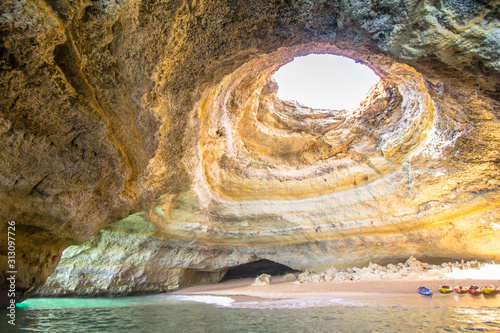 Benagil Sea Cave on Praia de Benagil, Portugal