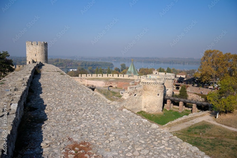 Kalemegdan Park and Fortress built in the 3rd century BC in the old part of Belgrade, Serbia
