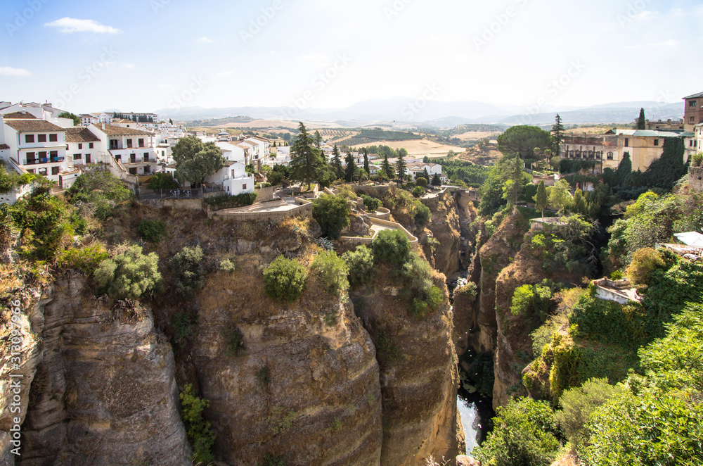 Scenic view of the rock in Ronda, Spain
