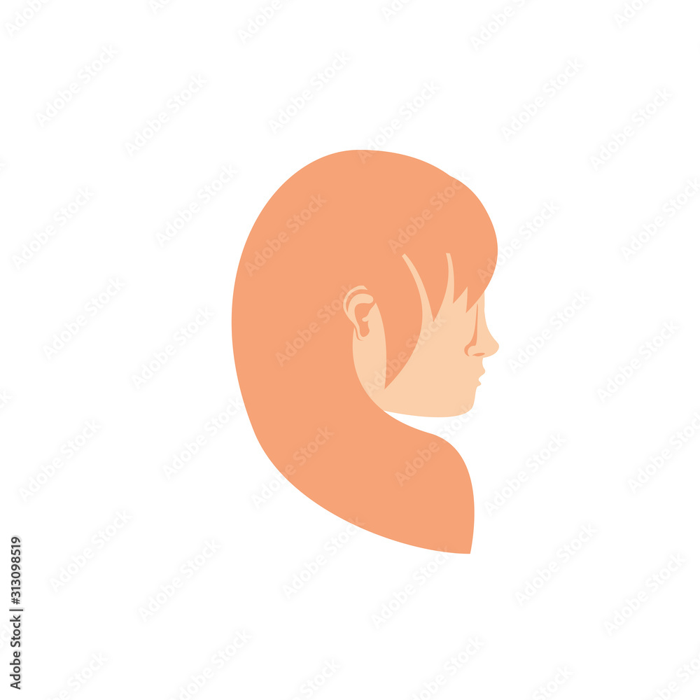 Isolated female head icon vector design Isolated female head icon vector design