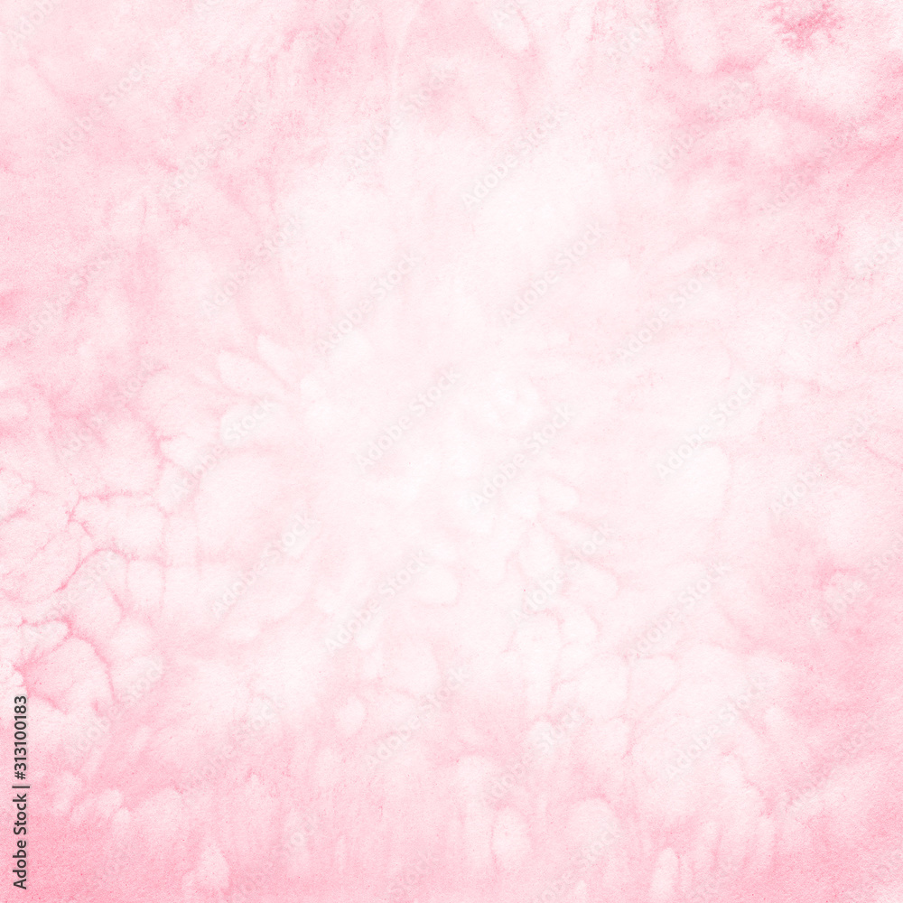 Pink watercolor handmade background. Artistic soft light painting