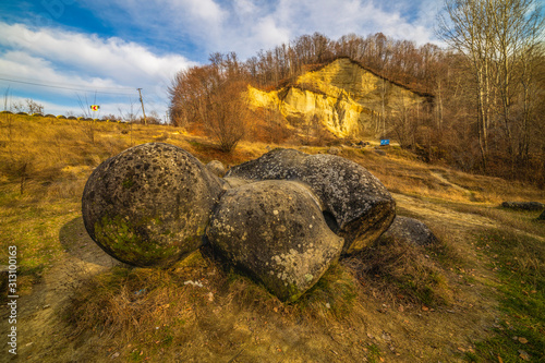 Canvas Print Trovantii – the strangest living stones in Romania.