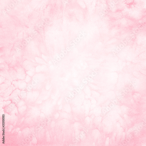 Fototapeta Naklejka Na Ścianę i Meble -  Pink watercolor handmade background. Artistic soft light painting