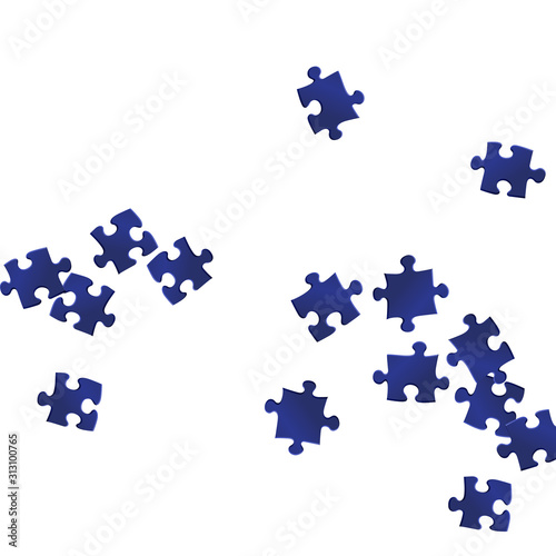Business teaser jigsaw puzzle dark blue pieces 