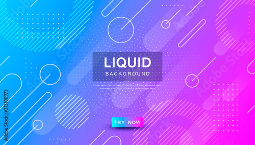 Gradient liquid color background. Dynamic textured geometric element design with dots decoration. 