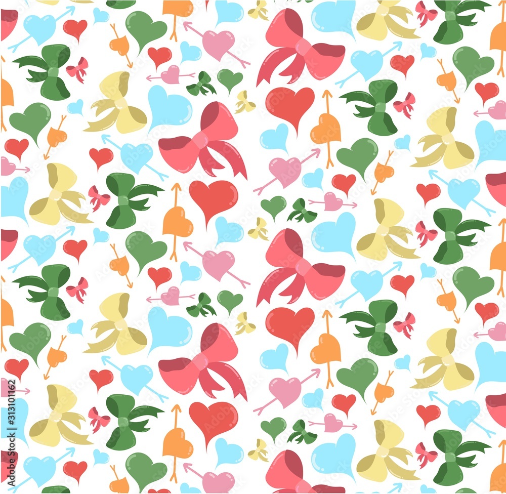 Cute heart repeated pattern ideal for wrapping paper, textile Cute heart repeated pattern ideal for wrapping paper, textile