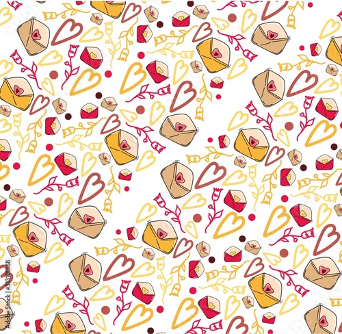 Cute heart repeated pattern ideal for wrapping paper, textile © Muhammad