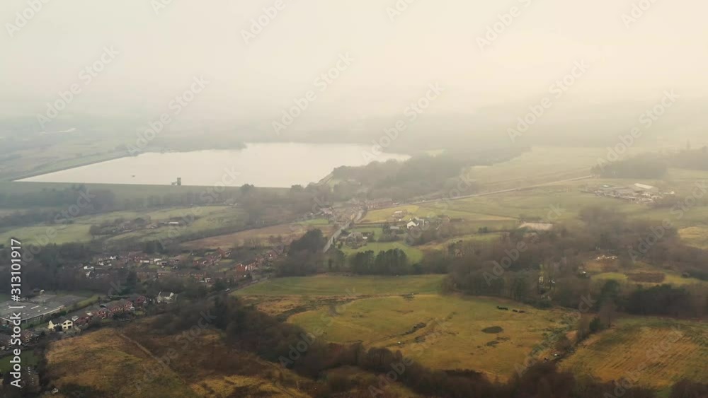 An aerial view over moorland and countryside in North West England An aerial view over moorland and countryside in North West England