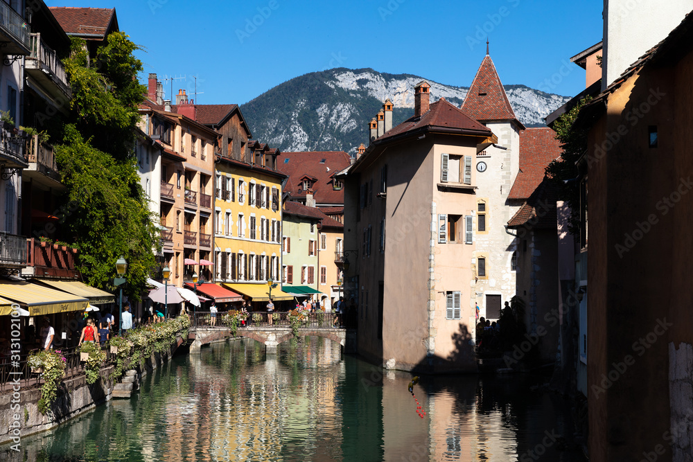 n the streets of Annecy, the largest city of Haute Savoie department in the Auvergne Rhone Alpes region in southeastern France. Also called Venice of France. n the streets of Annecy, the largest city of Haute Savoie department in the Auvergne Rhone Alpes region in southeastern France. Also called Venice of France.
