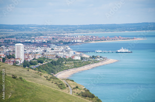 Panoramic view of Eastbourne from beach head  © Nigel Wiggins