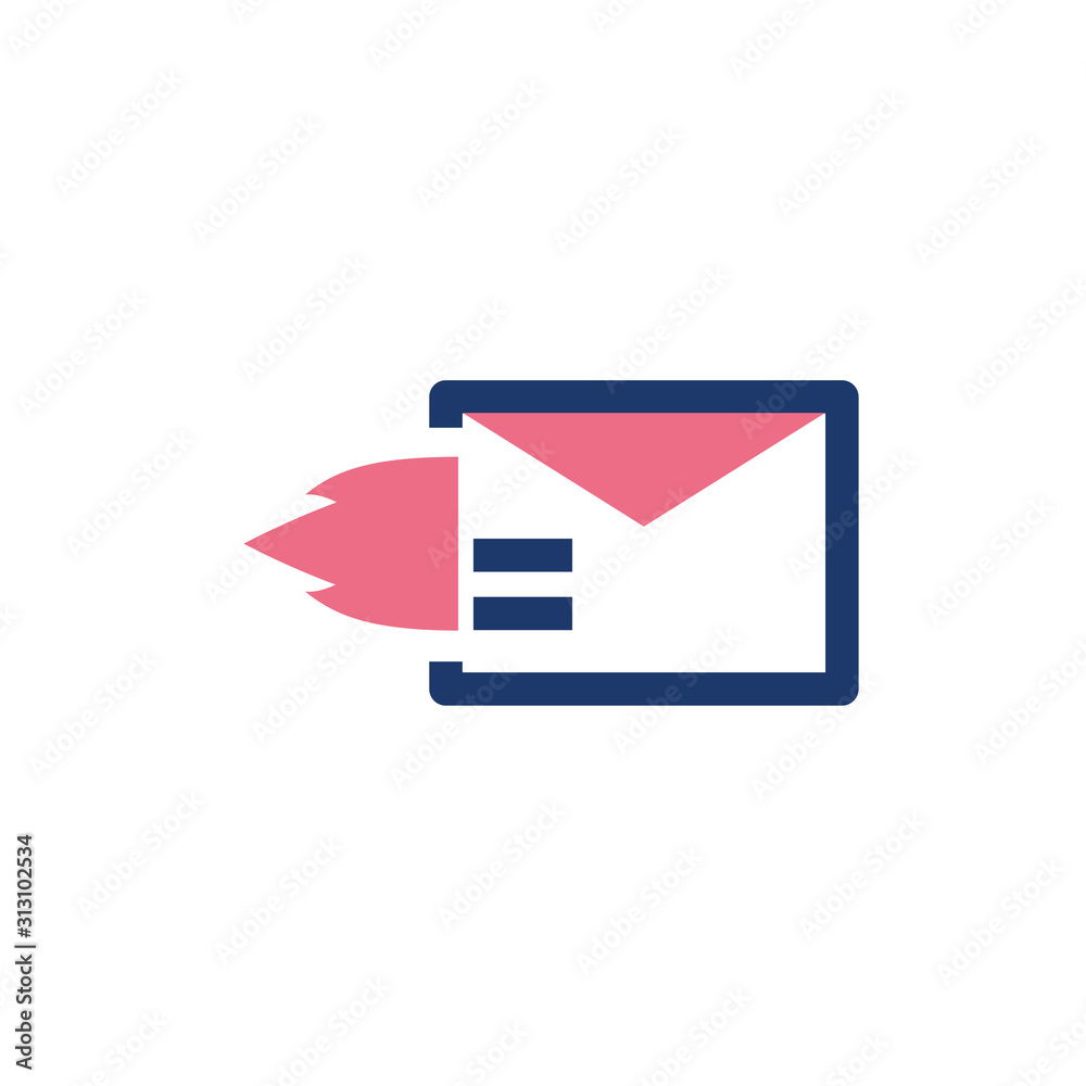 Isolated envelope message with flame vector design Isolated envelope message with flame vector design