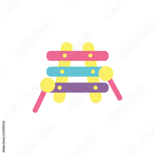 Isolated xylophone toy vector design