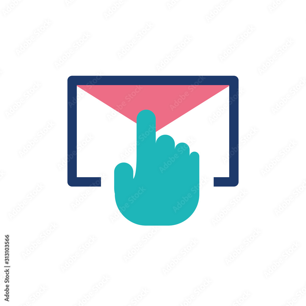Isolated envelope message and cursor vector design Isolated envelope message and cursor vector design