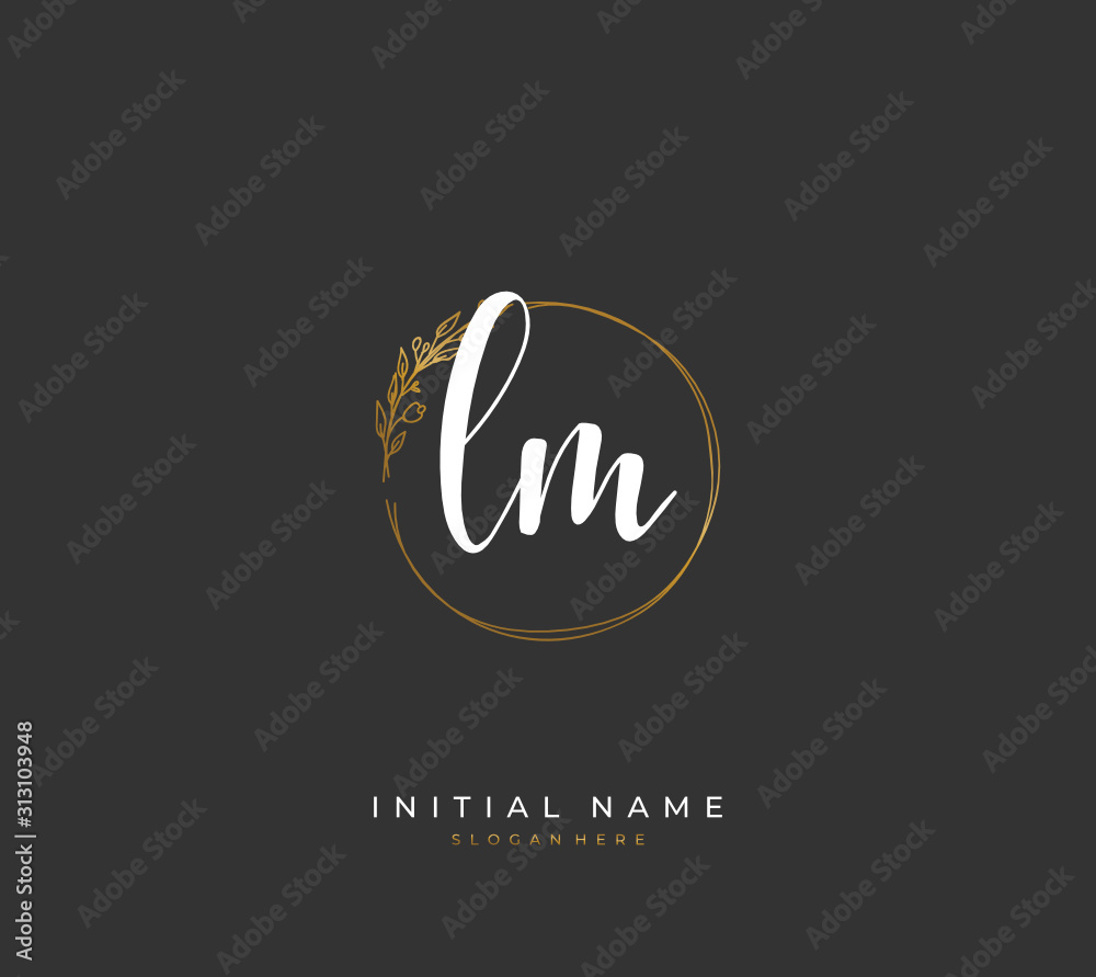 Handwritten letter L M LM for identity and logo. Vector logo template with handwriting and signature style. Handwritten letter L M LM for identity and logo. Vector logo template with handwriting and signature style.