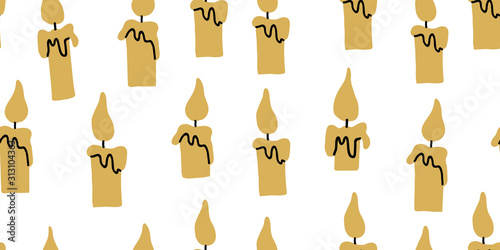 vector seamless pattern with flying candles