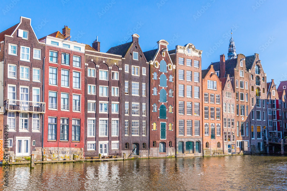 Amsterdam Damrak Leaning Canal Houses