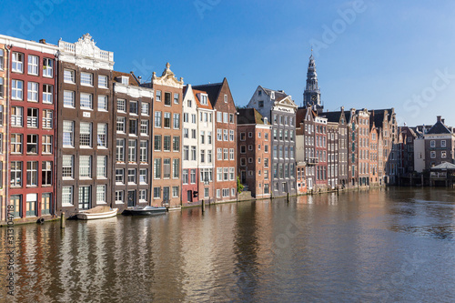 Amsterdam Damrak Leaning Canal Houses © Nigel Wiggins