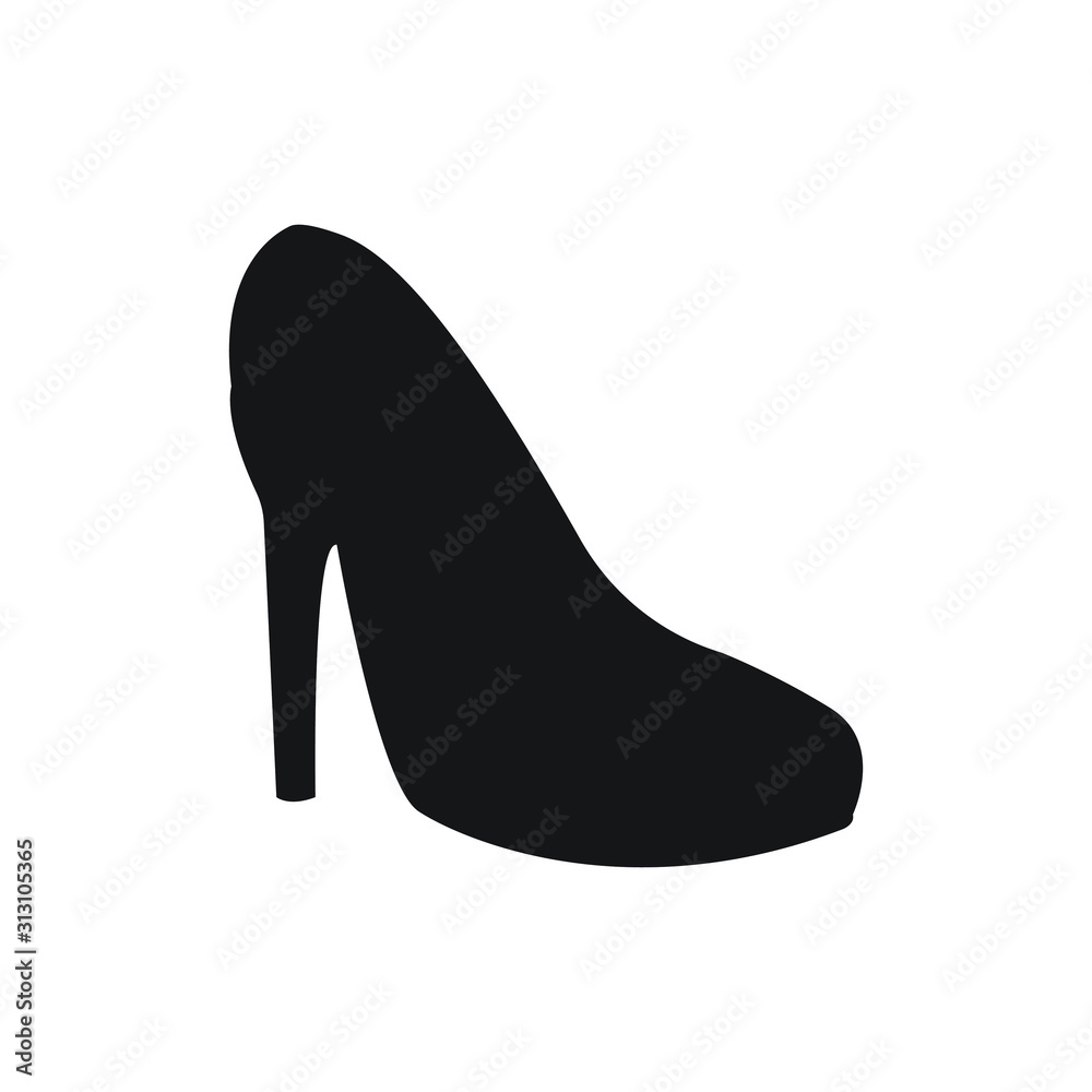 Shoe silhouette vector symbol high heel Shoe silhouette vector symbol high heel