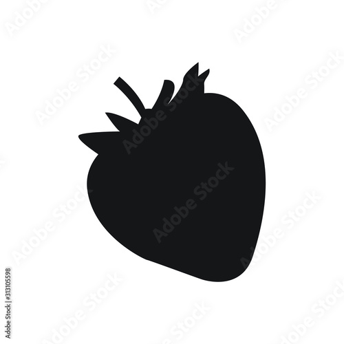 Strawberry symbol silhouette vector