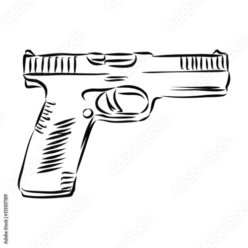 hand drawn vector illustration  gun pistol 