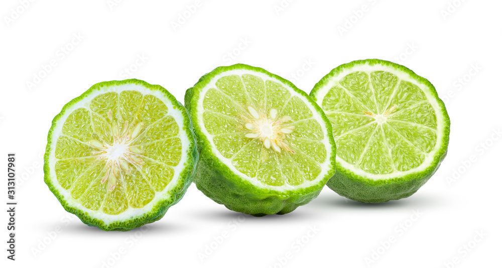 half bergamot fruit isolated on white background half bergamot fruit isolated on white background