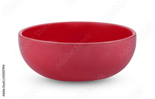 red  bowl isolated on white
