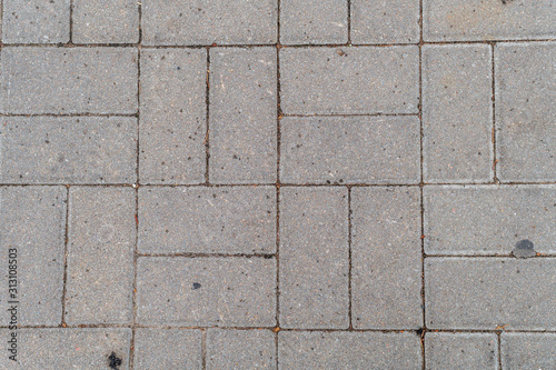 granite tiles of various shapes on a pedestrian road