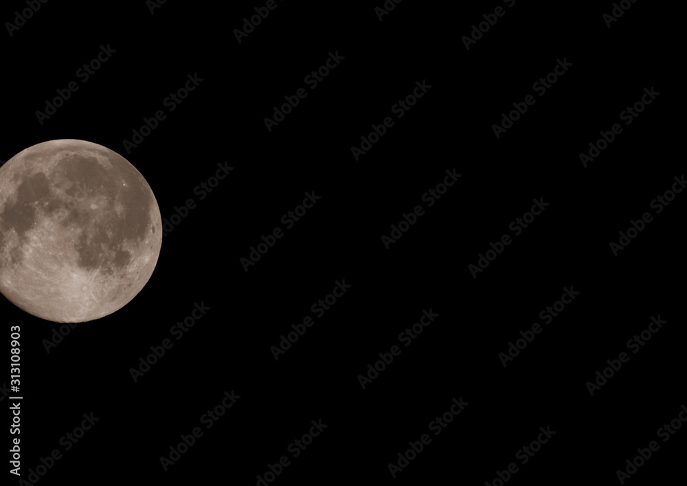 The moon in the night sky The moon in the night sky