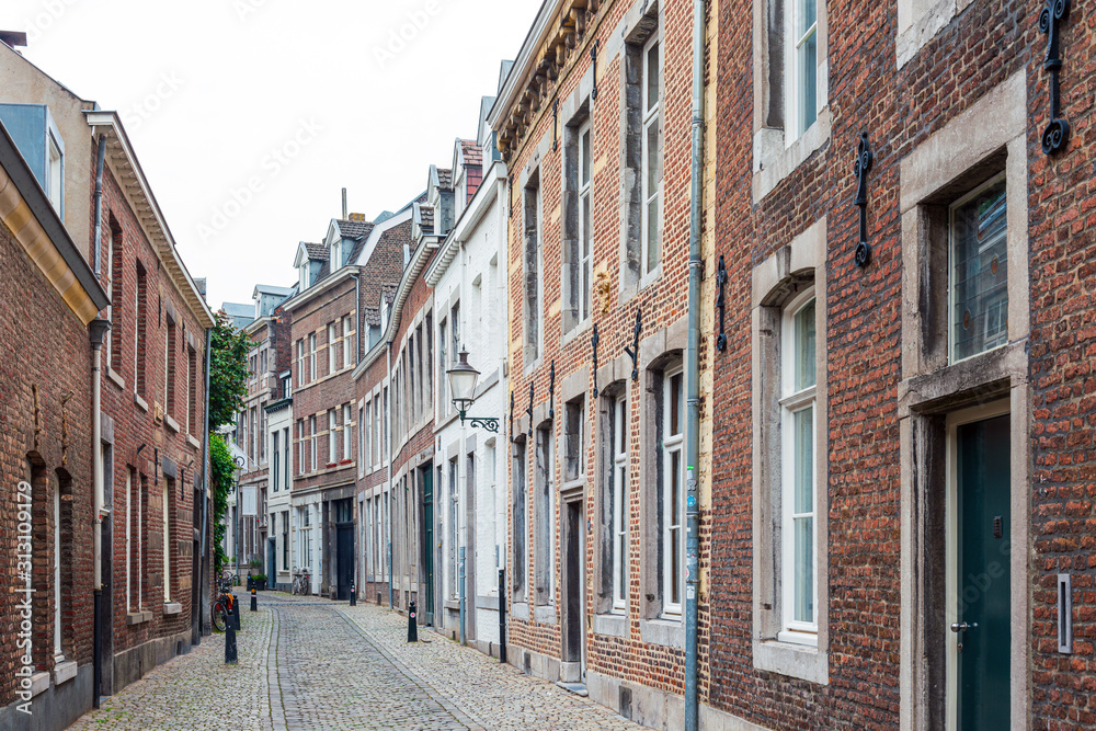 MAASTRICHT, THE NETHERLANDS - june 10, 2018: Street view of downtown in Maastricht, Netherlands.