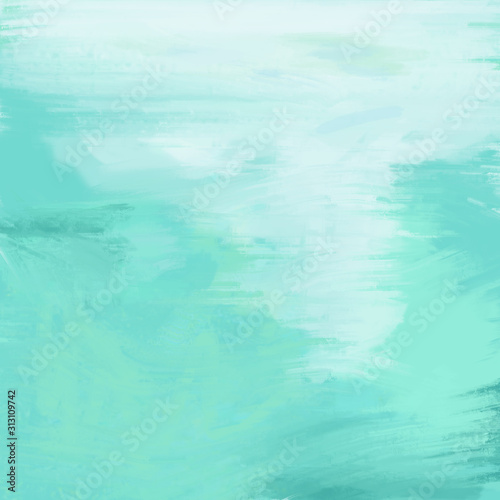 Blue teal and whitie abstract painting background,brushstrokes grunge texture,copy space