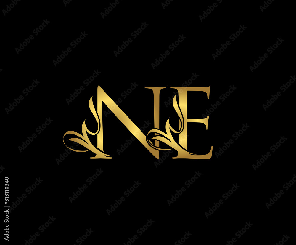 Red NE Serif Letter Logo Design with Creative Intersected Cut. 17444837  Vector Art at Vecteezy