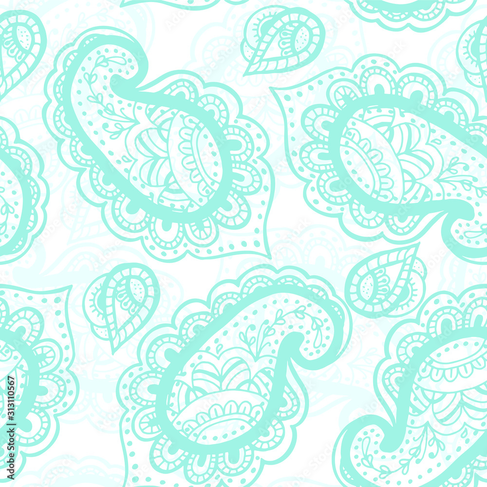 Fototapeta premium Vector seamless pattern with oriental pattern. Paisley floral pattern. Ideal for textile, paper and gift products.