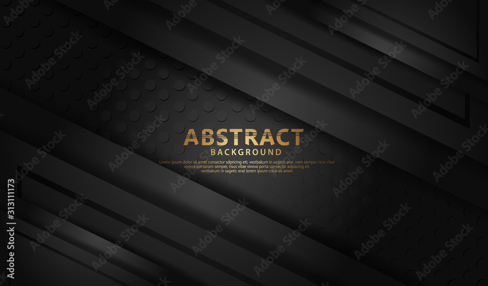 Elegant and futuristic abstract line gold on dots black background Elegant and futuristic abstract line gold on dots black background