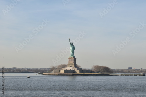 View of Statue of Liberty from ship