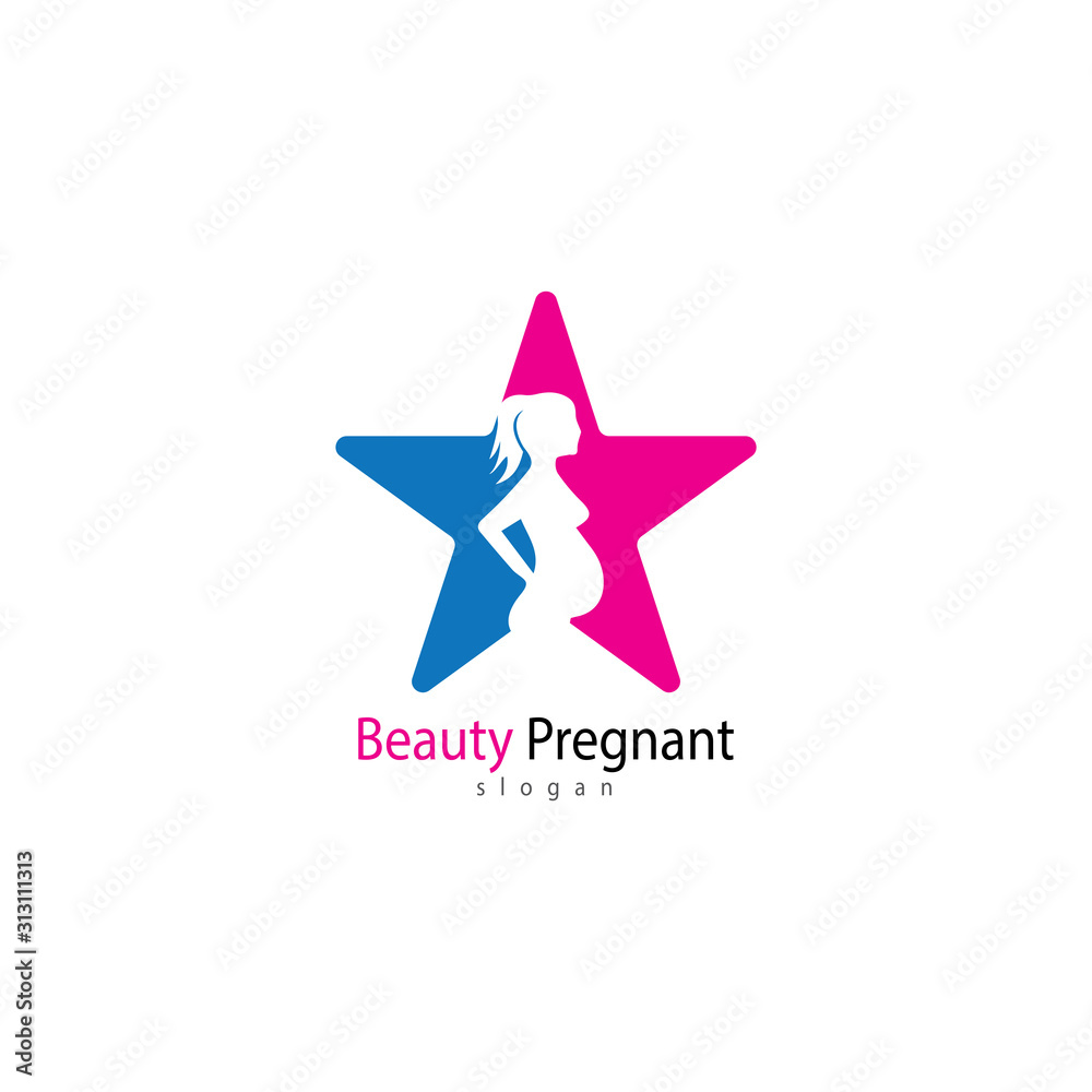 Obraz premium Pregnant logo template vector icon illustration design