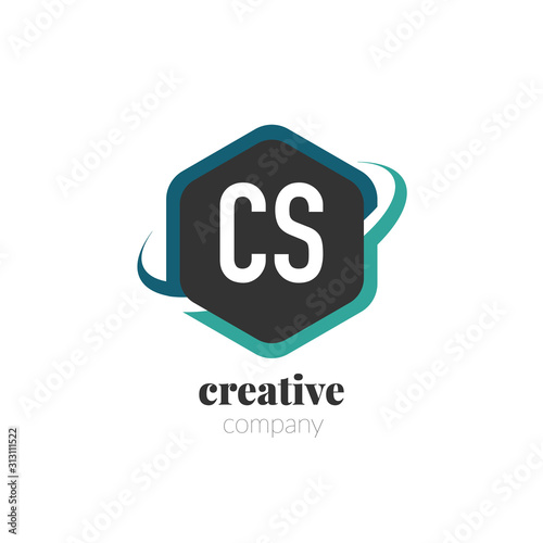 Initial Letter cs Creative Hexagonal Design Logo