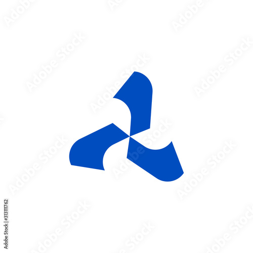 Triangular blades logo mark template