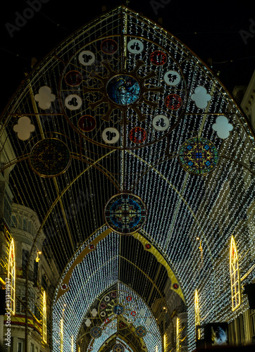 Christmas light show in the centre of Malaga