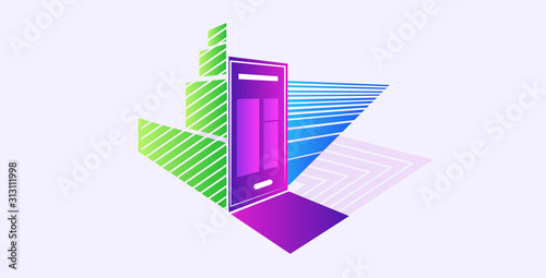 search bar on smartphone screen abstract background banner minimal design cover gradient template for decoration presentation poster horizontal vector illustration