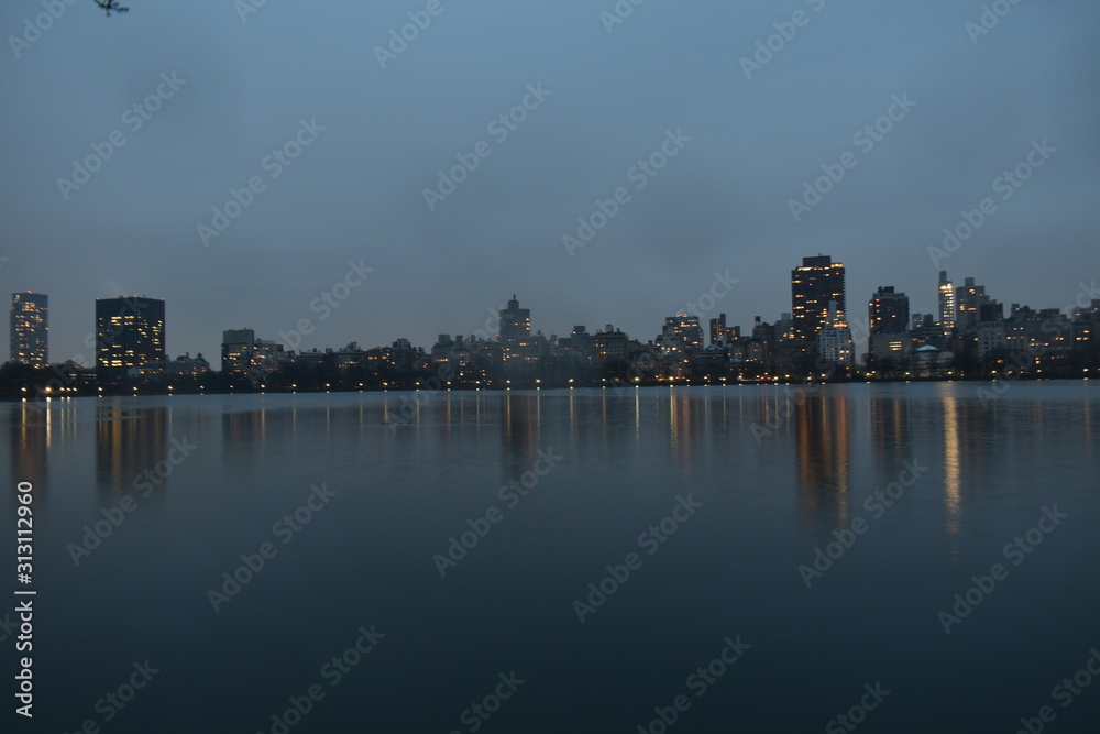 Skyline from central park reservior