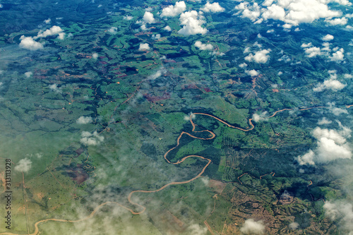 Amazon rainforest aerial view in the state of Amazon in Brazil photo